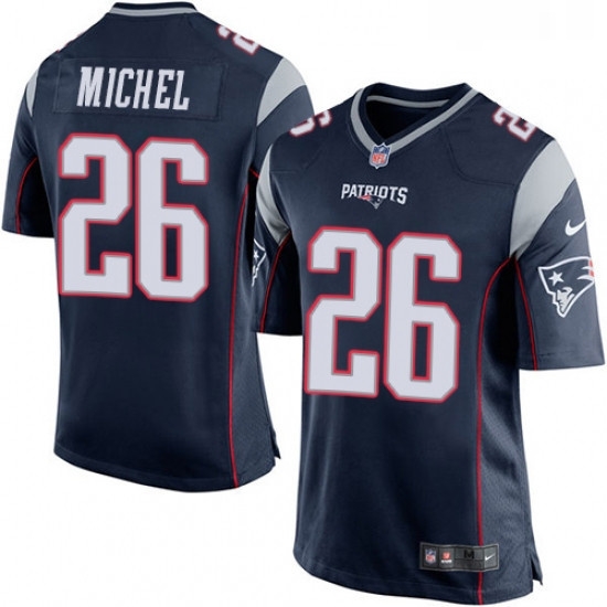 Mens Nike New England Patriots 26 Sony Michel Game Navy Blue Team Color NFL Jersey Mens Nike New England Patriots 26 Sony Michel Game Navy Blue Team Color NFL Jersey