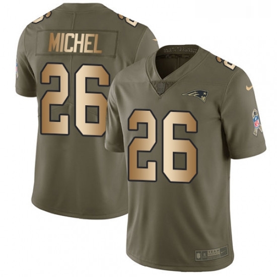 Mens Nike New England Patriots 26 Sony Michel Limited Olive Gold 2017 Salute to Service NFL Jersey Mens Nike New England Patriots 26 Sony Michel Limited Olive Gold 2017 Salute to Service NFL Jersey