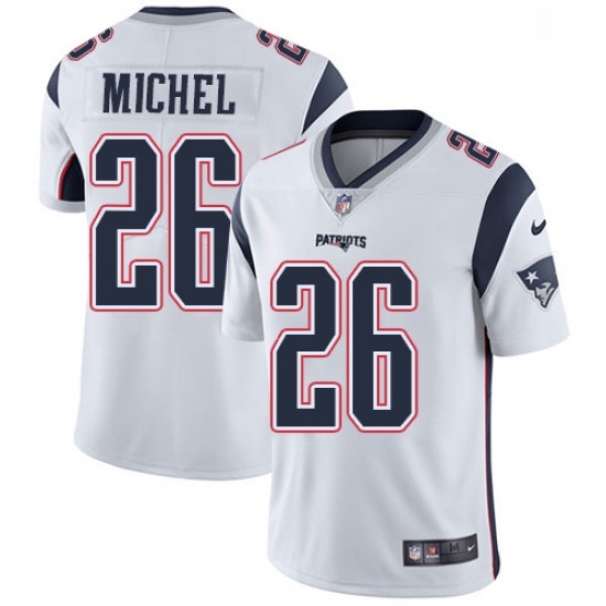 Mens Nike New England Patriots 26 Sony Michel White Vapor Untouchable Limited Player NFL Jersey Mens Nike New England Patriots 26 Sony Michel White Vapor Untouchable Limited Player NFL Jersey