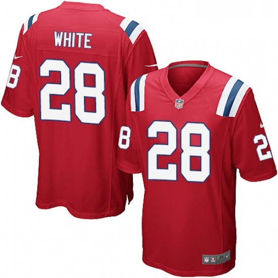 Mens Nike New England Patriots 28 James White Game Red Alternate NFL Jersey Mens Nike New England Patriots 28 James White Game Red Alternate NFL Jersey