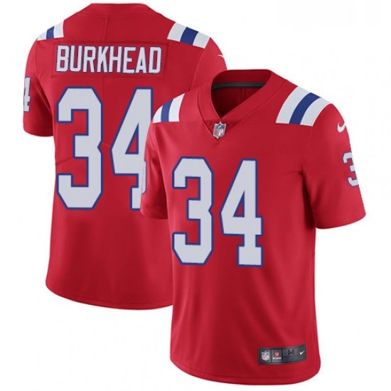 Mens Nike New England Patriots 34 Rex Burkhead Red Alternate Vapor Untouchable Limited Player NFL Jersey Mens Nike New England Patriots 34 Rex Burkhead Red Alternate Vapor Untouchable Limited Player NFL Jersey