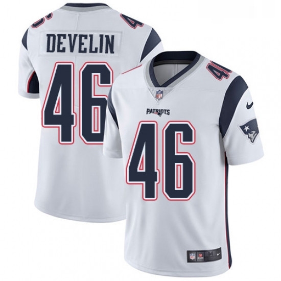 Mens Nike New England Patriots 46 James Develin White Vapor Untouchable Limited Player NFL Jersey Mens Nike New England Patriots 46 James Develin White Vapor Untouchable Limited Player NFL Jersey