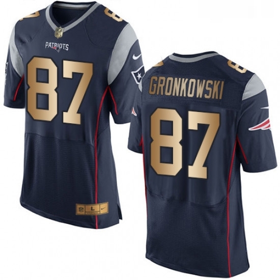 Mens Nike New England Patriots 87 Rob Gronkowski Elite NavyGold Team Color NFL Jersey Mens Nike New England Patriots 87 Rob Gronkowski Elite NavyGold Team Color NFL Jersey