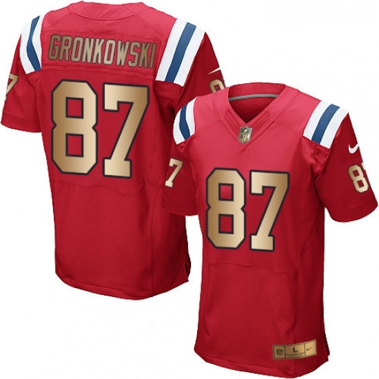 Mens Nike New England Patriots 87 Rob Gronkowski Elite RedGold Alternate NFL Jersey Mens Nike New England Patriots 87 Rob Gronkowski Elite RedGold Alternate NFL Jersey