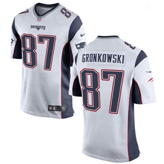 Mens Nike New England Patriots 87 Rob Gronkowski Game White NFL Jersey Mens Nike New England Patriots 87 Rob Gronkowski Game White NFL Jersey