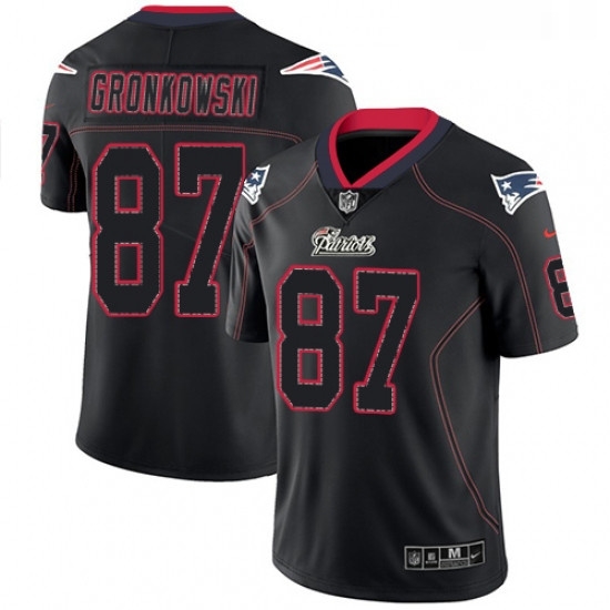 Mens Nike New England Patriots 87 Rob Gronkowski Limited Lights Out Black Rush NFL Jersey Mens Nike New England Patriots 87 Rob Gronkowski Limited Lights Out Black Rush NFL Jersey