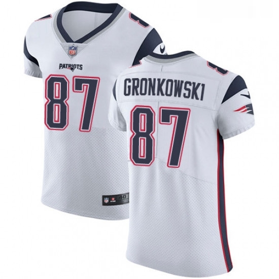 Mens Nike New England Patriots 87 Rob Gronkowski White Vapor Untouchable Elite Player NFL Jersey Mens Nike New England Patriots 87 Rob Gronkowski White Vapor Untouchable Elite Player NFL Jersey