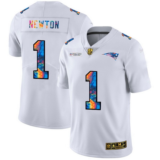 New England Patriots 1 Cam Newton Men White Nike Multi Color 2020 NFL Crucial Catch Limited NFL Jersey New England Patriots 1 Cam Newton Men White Nike Multi Color 2020 NFL Crucial Catch Limited NFL Jersey