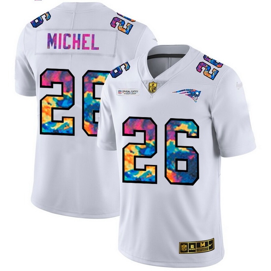 New England Patriots 26 Sony Michel Men White Nike Multi Color 2020 NFL Crucial Catch Limited NFL Jersey New England Patriots 26 Sony Michel Men White Nike Multi Color 2020 NFL Crucial Catch Limited NFL Jersey