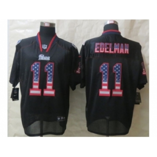 Nike New England Patriots 11 Julian Edelman Black Elite USA Flag Fashion NFL Jersey Nike New England Patriots 11 Julian Edelman Black Elite USA Flag Fashion NFL Jersey