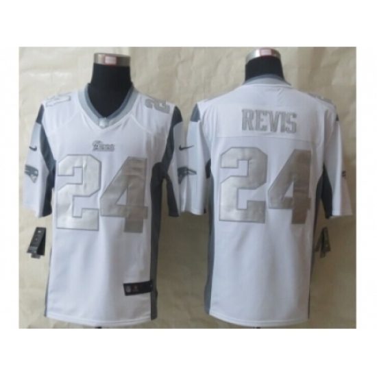 Nike New England Patriots 24 Darrelle Revis White Game Platinum NFL Jersey Nike New England Patriots 24 Darrelle Revis White Game Platinum NFL Jersey