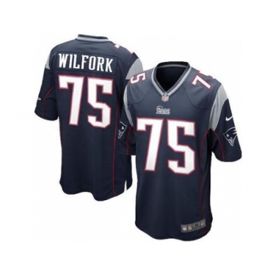 Nike New England Patriots 75 Vince Wilfork Blue Game NFL Jersey Nike New England Patriots 75 Vince Wilfork Blue Game NFL Jersey