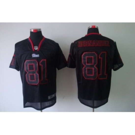 Nike New England Patriots 81 Aaron Hernandez Black Elite Lights Out NFL Jersey