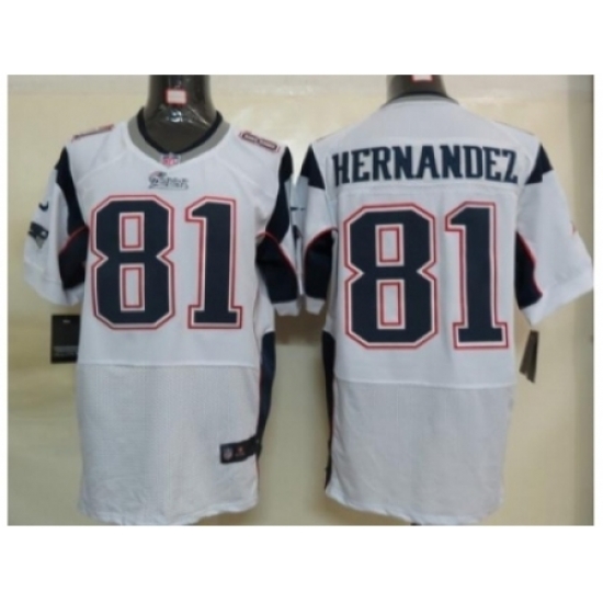 Nike New England Patriots 81 Aaron Hernandez White Elite NFL Jersey Nike New England Patriots 81 Aaron Hernandez White Elite NFL Jersey