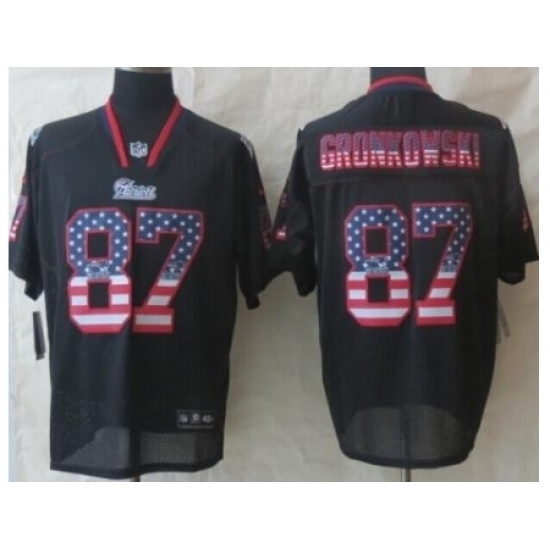Nike New England Patriots 87 Rob Gronkowski Black USA Flag Fashion NFL Jersey Nike New England Patriots 87 Rob Gronkowski Black USA Flag Fashion NFL Jersey