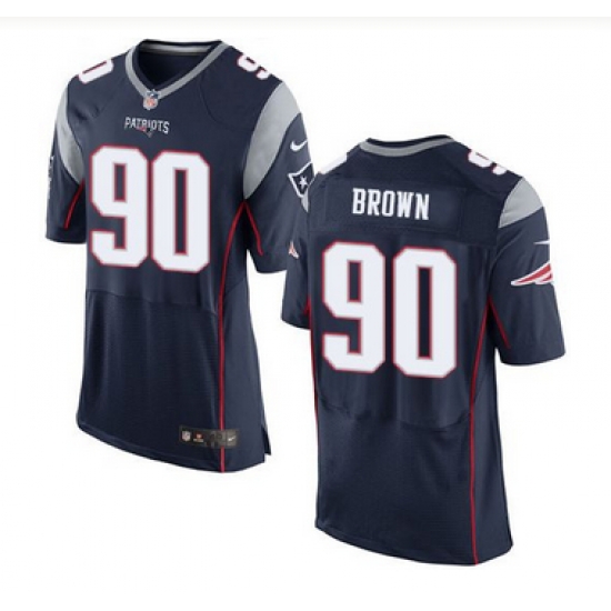 Nike New England Patriots #90 Malcom Brown Navy Blue Team Color Men 27s Stitched NFL New Elite Jersey Nike New England Patriots #90 Malcom Brown Navy Blue Team Color Men 27s Stitched NFL New Elite Jersey