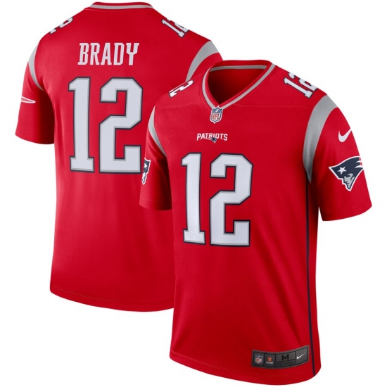 Nike Patriots 12 Tom Brady Red Inverted Legend Jersey Nike Patriots 12 Tom Brady Red Inverted Legend Jersey