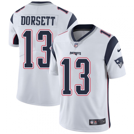 Nike Patriots #13 Phillip Dorsett White Mens Stitched NFL Vapor Untouchable Limited Jersey Nike Patriots #13 Phillip Dorsett White Mens Stitched NFL Vapor Untouchable Limited Jersey
