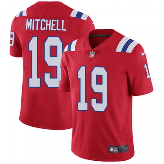 Nike Patriots #19 Malcolm Mitchell Red Alternate Mens Stitched NFL Vapor Untouchable Limited Jersey Nike Patriots #19 Malcolm Mitchell Red Alternate Mens Stitched NFL Vapor Untouchable Limited Jersey
