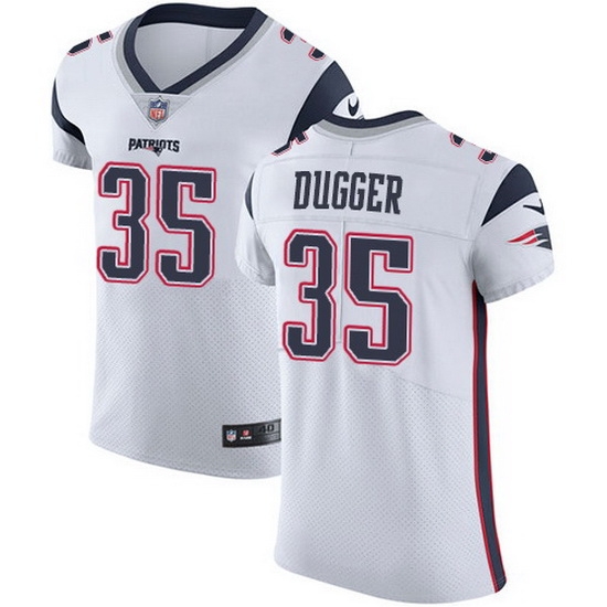 Nike Patriots 35 Kyle Dugger White Men Stitched NFL New Elite Jersey Nike Patriots 35 Kyle Dugger White Men Stitched NFL New Elite Jersey