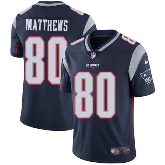 Nike Patriots #80 Jordan Matthews Navy Blue Team Color Mens Stitched NFL Vapor Untouchable Limited Jersey Nike Patriots #80 Jordan Matthews Navy Blue Team Color Mens Stitched NFL Vapor Untouchable Limited Jersey