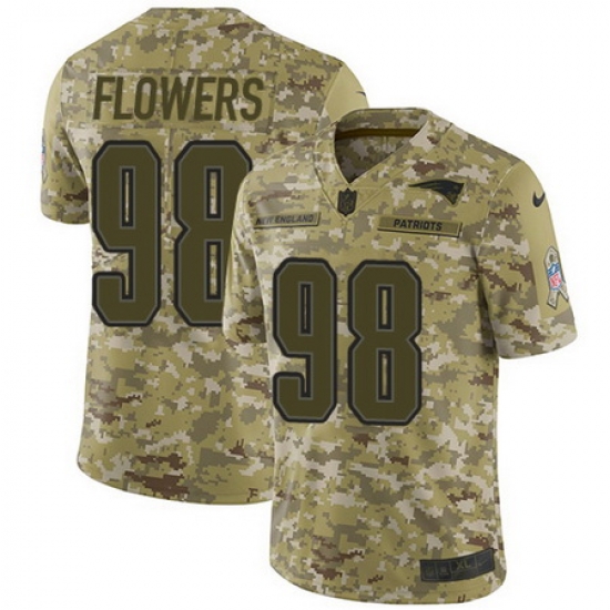 Nike Patriots #98 Trey Flowers Camo Mens Stitched NFL Limited 2018 Salute To Service Jersey Nike Patriots #98 Trey Flowers Camo Mens Stitched NFL Limited 2018 Salute To Service Jersey