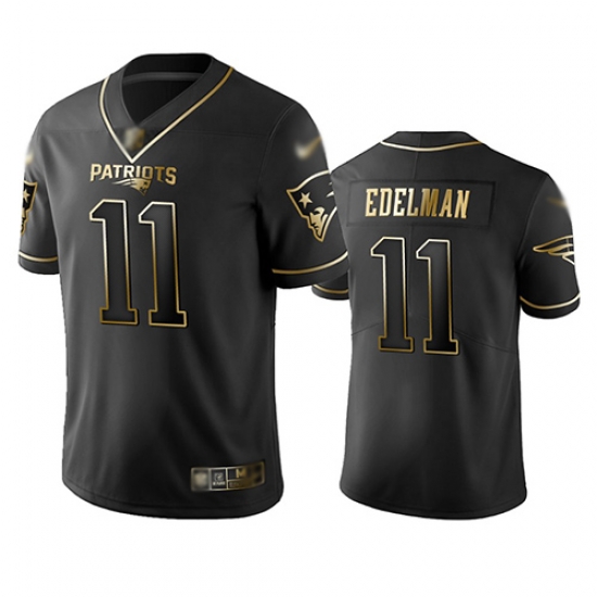 Patriots 11 Julian Edelman Black Men Stitched Football Limited Golden Edition Jersey Patriots 11 Julian Edelman Black Men Stitched Football Limited Golden Edition Jersey