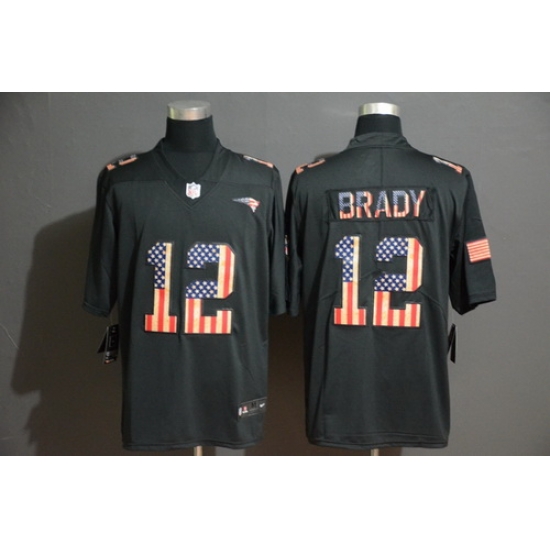 Patriots 12 Tom Brady 2019 Black Salute To Service USA Flag Fashion Limited Jersey Patriots 12 Tom Brady 2019 Black Salute To Service USA Flag Fashion Limited Jersey