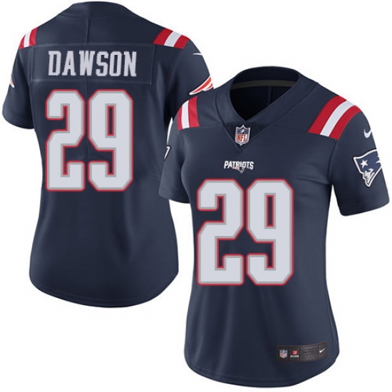 Nike Patriots #29 Duke Dawson Navy Blue Womens Stitched NFL Limited Rush Jersey Nike Patriots #29 Duke Dawson Navy Blue Womens Stitched NFL Limited Rush Jersey