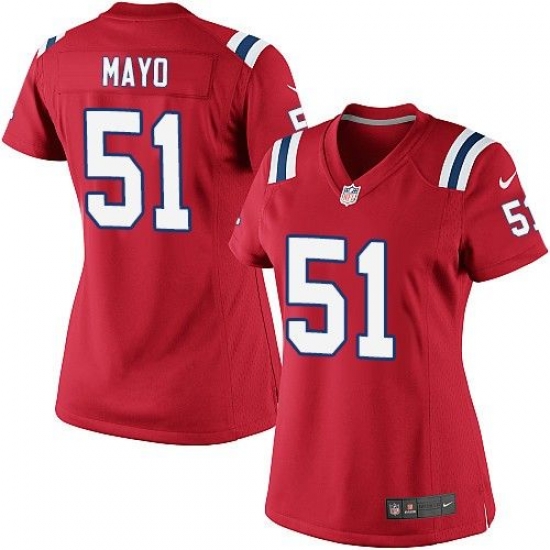 Nike Patriots #51 Jerod Mayo Red Alternate Womens Stitched NFL Elite Jersey Nike Patriots #51 Jerod Mayo Red Alternate Womens Stitched NFL Elite Jersey