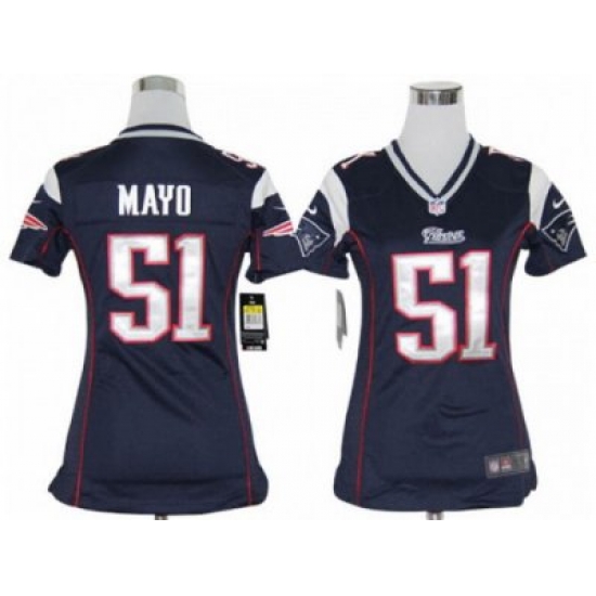Nike Women nfl New England Patriots #51 Jerod Mayo Blue jerseys Nike Women nfl New England Patriots #51 Jerod Mayo Blue jerseys