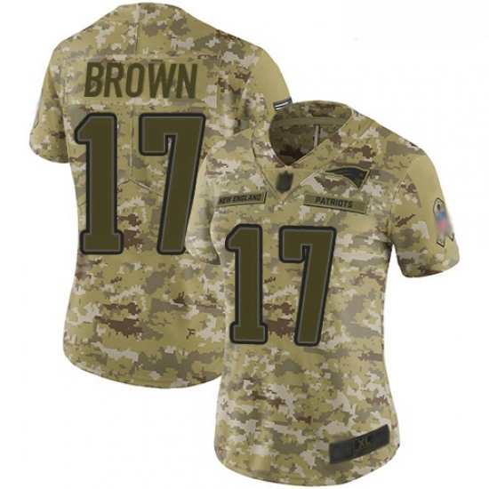 Patriots #17 Antonio Brown Camo Women Stitched Football Limited 2018 Salute to Service Jersey Patriots #17 Antonio Brown Camo Women Stitched Football Limited 2018 Salute to Service Jersey