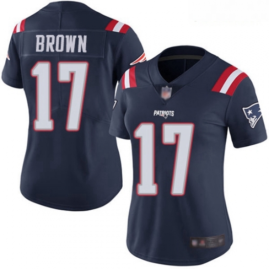 Patriots #17 Antonio Brown Navy Blue Women Stitched Football Limited Rush Jersey Patriots #17 Antonio Brown Navy Blue Women Stitched Football Limited Rush Jersey