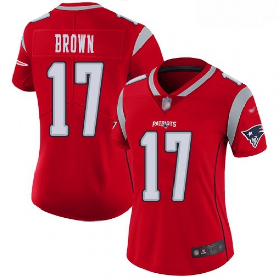 Patriots #17 Antonio Brown Red Women Stitched Football Limited Inverted Legend Jersey Patriots #17 Antonio Brown Red Women Stitched Football Limited Inverted Legend Jersey