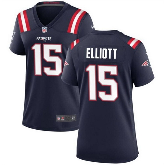 Women New England Patriots 15 Ezekiel Elliott Navy Stitched Jersey Run Small Women New England Patriots 15 Ezekiel Elliott Navy Stitched Jersey Run Small