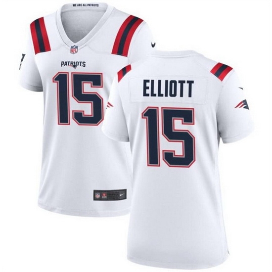 Women New England Patriots 15 Ezekiel Elliott White Stitched Jersey Run Small Women New England Patriots 15 Ezekiel Elliott White Stitched Jersey Run Small
