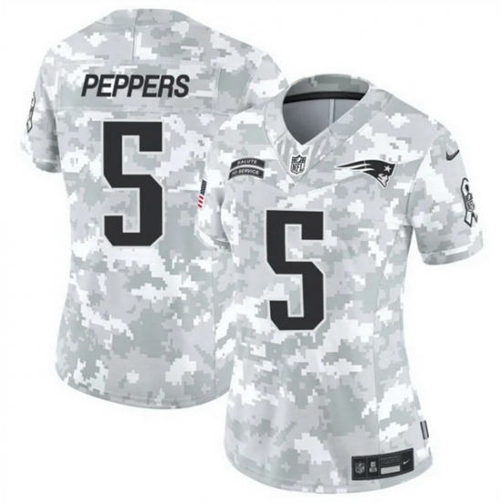 Women New England Patriots 5 Jabrill Peppers 2024 F U S E Arctic Camo Salute To Service Limited Stitched Jersey Women New England Patriots 5 Jabrill Peppers 2024 F U S E Arctic Camo Salute To Service Limited Stitched Jersey