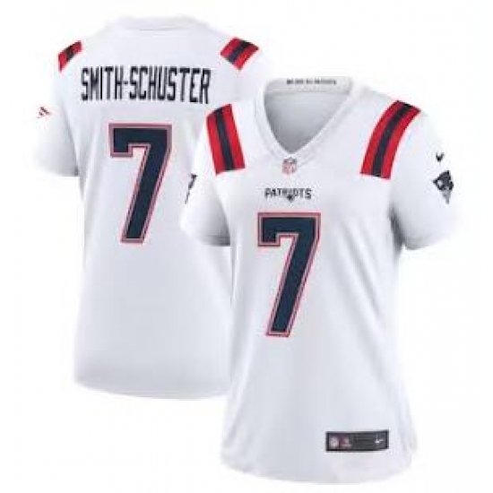 Women New England Patriots 7 JuJu Smith Schuster White Stitched Game Jersey Women New England Patriots 7 JuJu Smith Schuster White Stitched Game Jersey