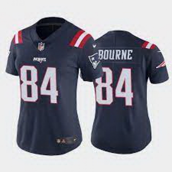 Women New England Patriots Kendrick Bourne #84 Rush Stitched NFL Jersey Women New England Patriots Kendrick Bourne #84 Rush Stitched NFL Jersey