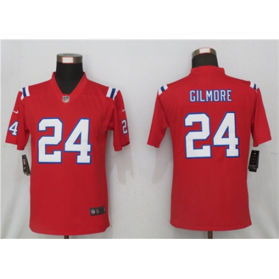 Women New Nike New England Patriots 24 Stephon Gilmore Red Jersey Women New Nike New England Patriots 24 Stephon Gilmore Red Jersey