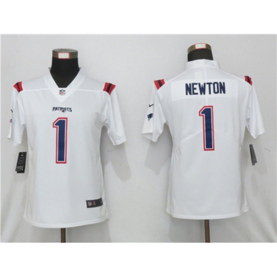 Women Nike New England Patriots 1 Cam Newton White Jersey Women Nike New England Patriots 1 Cam Newton White Jersey