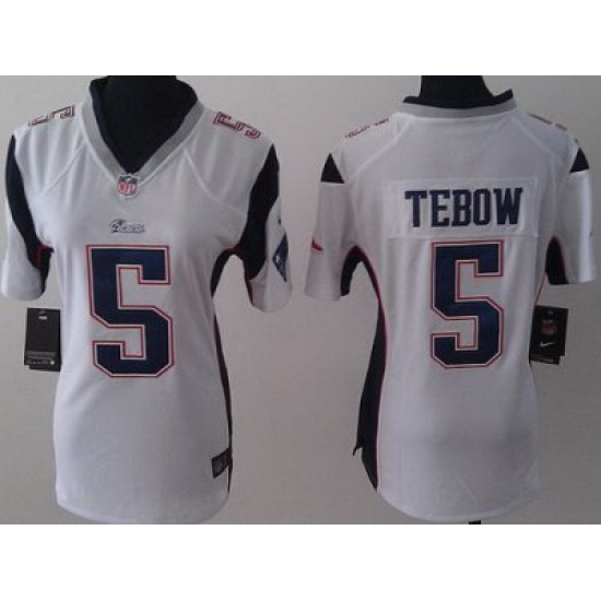 Women Nike New England Patriots 5 Tim Tebow White Jerseys Women Nike New England Patriots 5 Tim Tebow White Jerseys