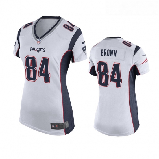 Women Nike New England Patriots 84 Antonio Brown White Limited Jersey Women Nike New England Patriots 84 Antonio Brown White Limited Jersey