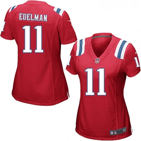 Womens Nike New England Patriots 11 Julian Edelman Game Red Alternate NFL Jersey Womens Nike New England Patriots 11 Julian Edelman Game Red Alternate NFL Jersey