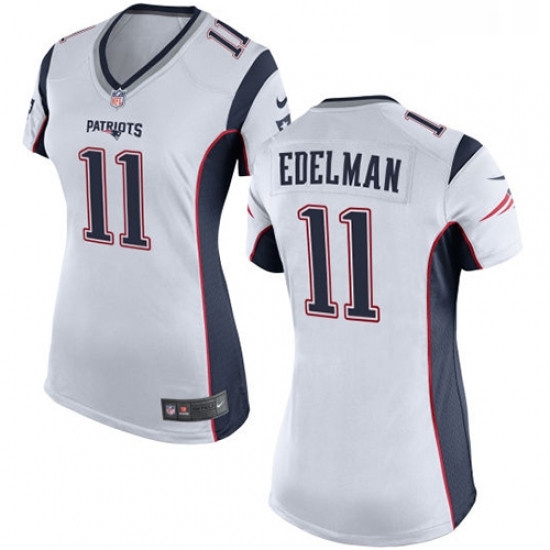 Womens Nike New England Patriots 11 Julian Edelman Game White NFL Jersey Womens Nike New England Patriots 11 Julian Edelman Game White NFL Jersey