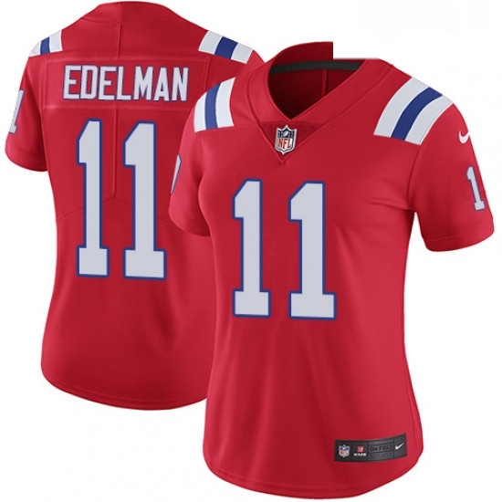 Womens Nike New England Patriots 11 Julian Edelman Red Alternate Vapor Untouchable Limited Player NFL Jersey Womens Nike New England Patriots 11 Julian Edelman Red Alternate Vapor Untouchable Limited Player NFL Jersey