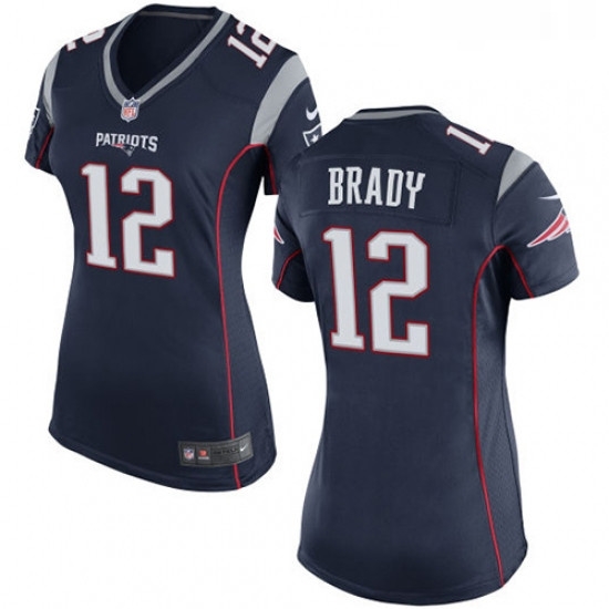Womens Nike New England Patriots 12 Tom Brady Game Navy Blue Team Color NFL Jersey Womens Nike New England Patriots 12 Tom Brady Game Navy Blue Team Color NFL Jersey