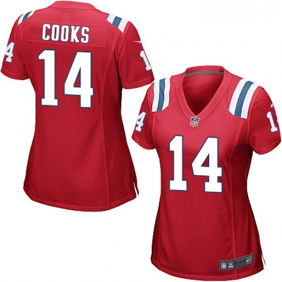 Womens Nike New England Patriots 14 Brandin Cooks Game Red Alternate NFL Jersey Womens Nike New England Patriots 14 Brandin Cooks Game Red Alternate NFL Jersey