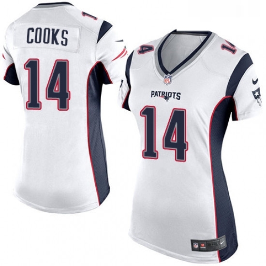 Womens Nike New England Patriots 14 Brandin Cooks Game White NFL Jersey Womens Nike New England Patriots 14 Brandin Cooks Game White NFL Jersey