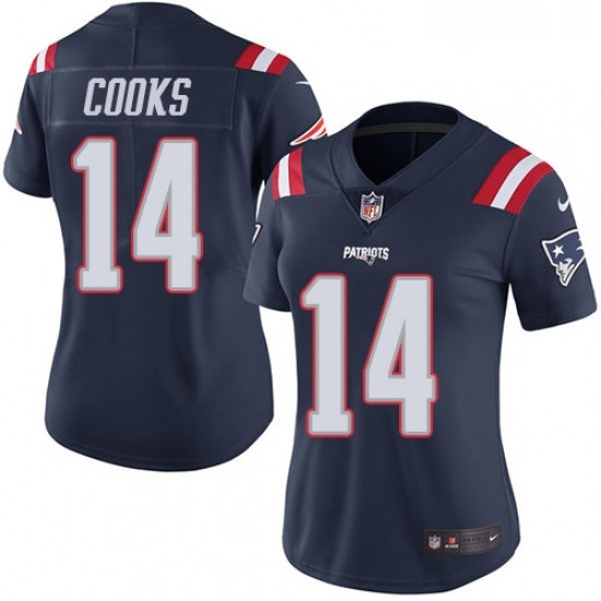 Womens Nike New England Patriots 14 Brandin Cooks Limited Navy Blue Rush Vapor Untouchable NFL Jersey Womens Nike New England Patriots 14 Brandin Cooks Limited Navy Blue Rush Vapor Untouchable NFL Jersey